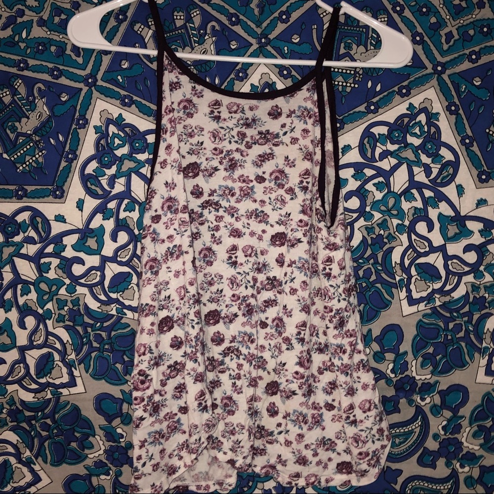 Maroon floral tank top